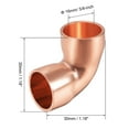 thumbnail image 2 of 5/8-inch ID 90 Degree Copper Elbow,Short-Turn Copper Fitting Conector for Plumbing 1.8mm Thick 2pcs, 2 of 3