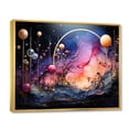 thumbnail image 2 of Designart "Cosmic composition I" Abstract Collages Floater Framed Canvas Wall Art, 2 of 7