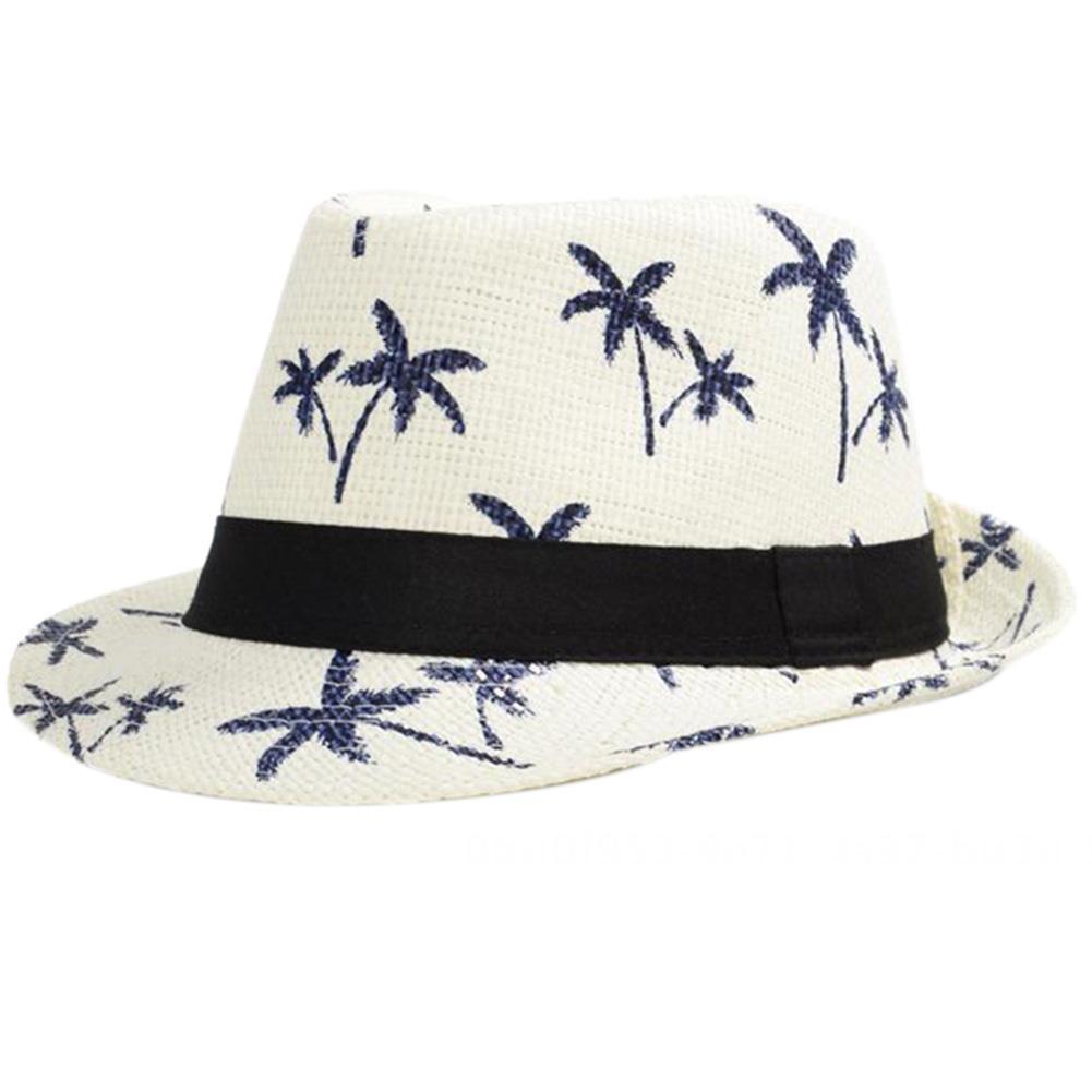 Straw Hat Sun Hat Sun Protection Hat Fisherman Hat Summer Hat Foldable Beach Hat Beach Hats Coconut Tree Pattern Beige 4 - image 1 of 8