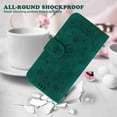 thumbnail image 4 of Allytech Wallet Case for Galaxy S22 Ultra, Luxury PU Leather ID Cash Credit Card Slots Holder Embossed Clover Flower PU Leather Kickstand with Wrist Strap For Samsung S22 Ultra 5G 6.8" 2022, Green, 4 of 6