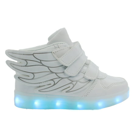 Galaxy LED Shoes Light Up USB Charging High Top Wings Kids Sneakers (Top Best Jordan Shoes)