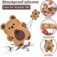 thumbnail image 4 of Llavero de oso con diseño de oso de galleta de dibujos animados, funda protectora completa de silicona compatible con funda Airpod 2 y 1 para niños y mujeres (marrón oscuro), 4 of 5