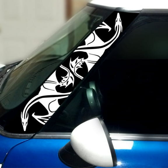 Dragon Pillar Vinyl Decals for 1st Gen MINI Cooper - Set of 2 - Choose Color - [WHITE]
