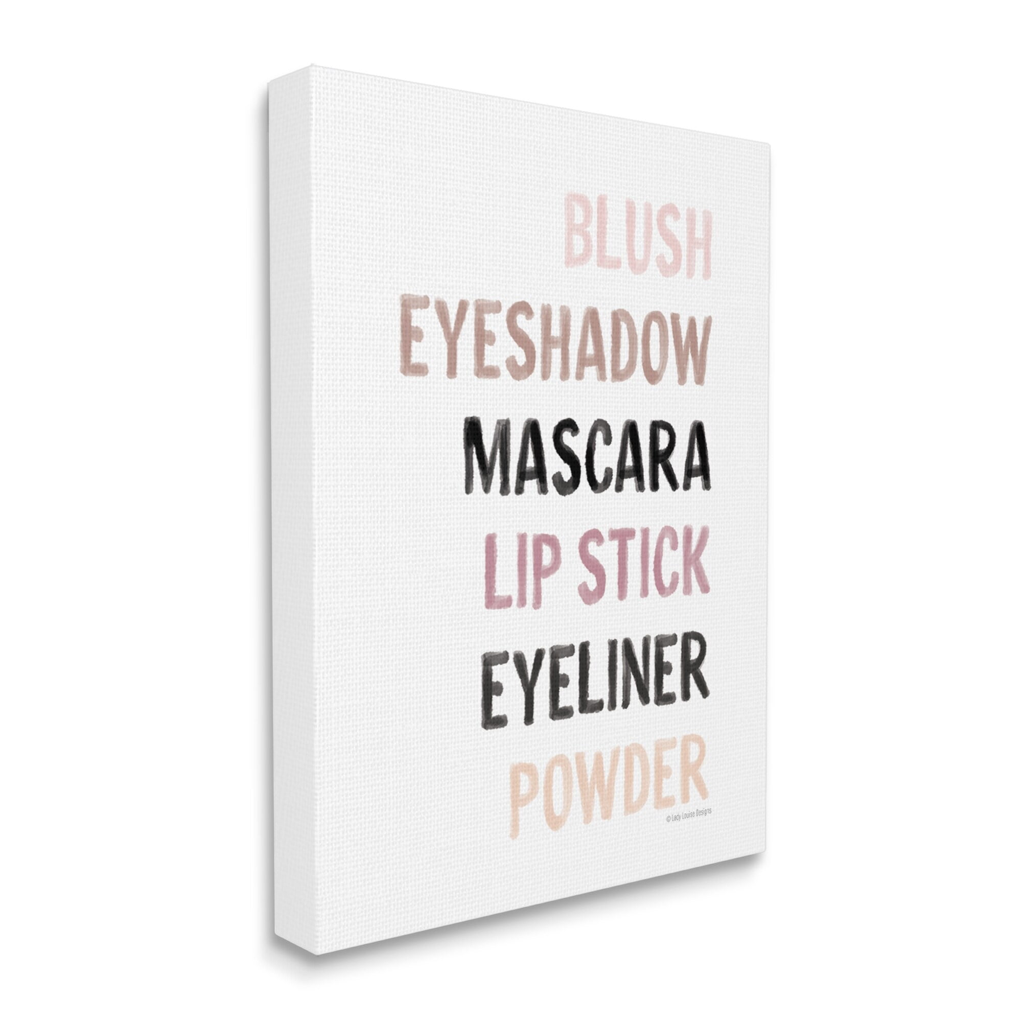 Stupell Industries Makeup To-Do List Blush Mascara Lip Stick Blush,24 x 30, Design by Lady Louise Designs