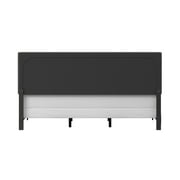 Willow Nailhead Trim Upholstered King Bed, Charcoal Faux Leather