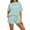Light Blue, variant on MXUIKV 2 Piece Sets for Women Summer Ribbed Loose Fitted Crew Neck T-Shirts Elastic Waist Shorts with Pockets(X-Large,Watermelon Red)