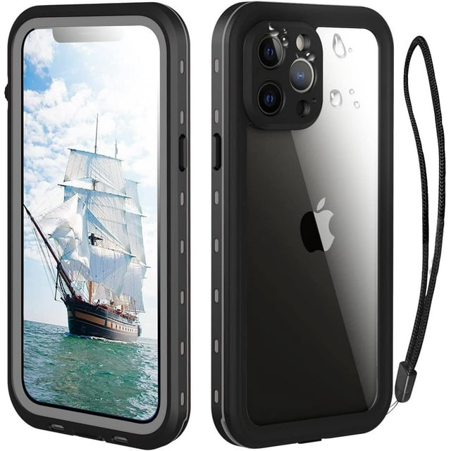 REQO iPhone 13 Pro Case, Waterproof & Shockproof Phone Case, Full Protection, IP68, 6.1 Inch, Black
