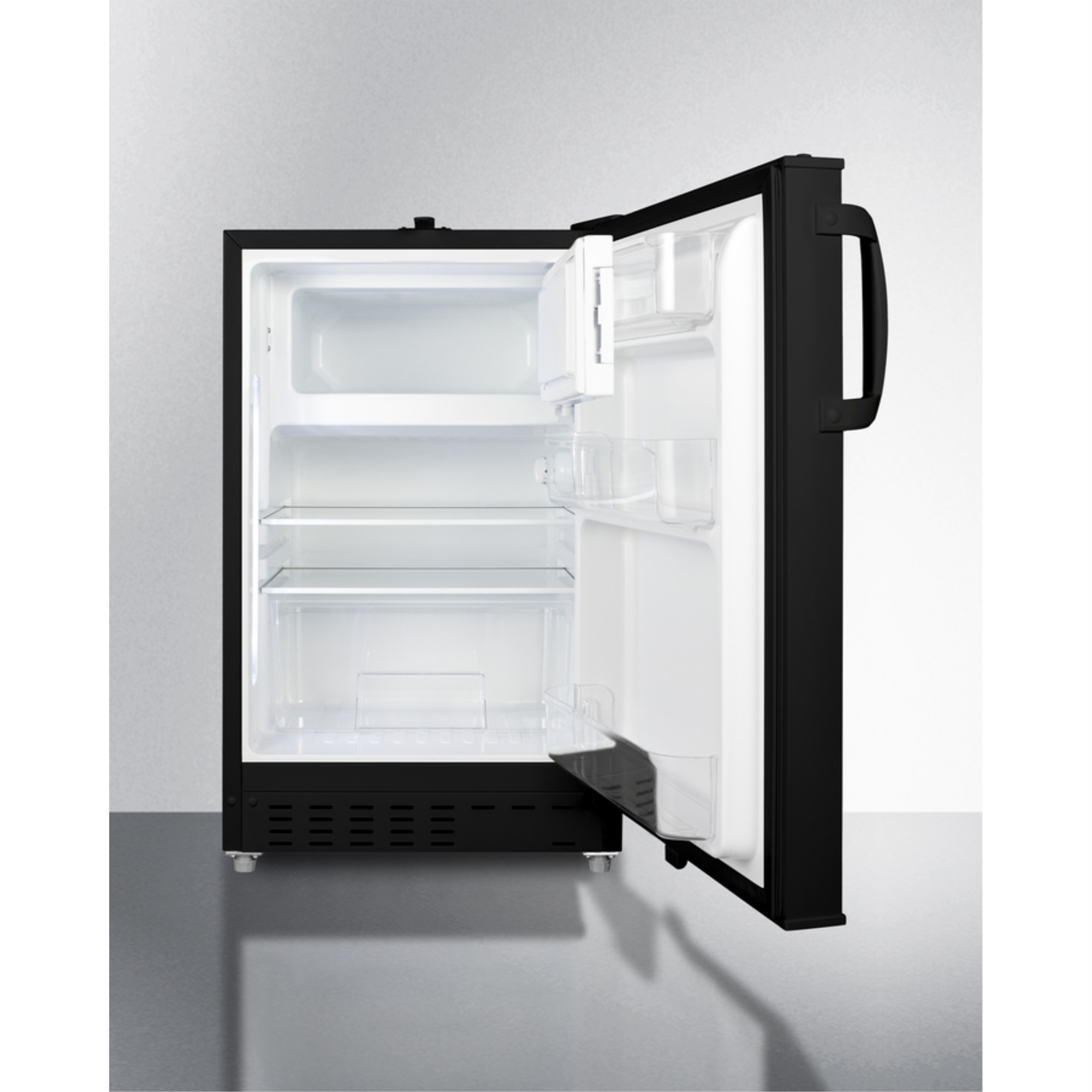 ADA compliant built-in or freestanding 20" wide refrigerator-freezer for residential use with lock