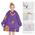 thumbnail image 6 of Halloween Spider Bat Pattern Blanket Hoodies for Kids 6-13YR Oversize Wearable Blanket Hoodies for Boys Girls Teens, 6 of 7