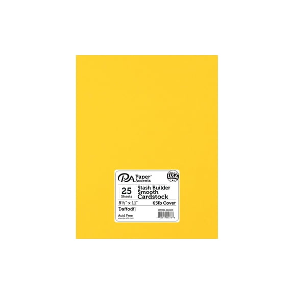 Cdstk Stash Builder 8.5x11 65lb Daffodil (25 sheets)