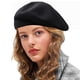 thumbnail image 4 of Boina de lana, gorro cálido de invierno de estilo francés de color sólido para mujer, gorro de pintor de lana retro de otoño e invierno, boina para mujer que combina con todo, 4 of 4