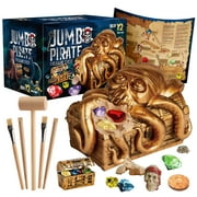 XXTOYS Eduman Jumbo Pirate Dig Kit, Octopus Pirate Treasure Dig Toys for Boys & Girls, STEM Science Excavation Kit for Kids, Pirate Party Favors