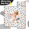 thumbnail image 4 of White Cartoon Dinosaurs Flowers Pattern Teens Toddler Nap Mat with Pillow, Sleeping Mat Bag for Preschool Daycare 60"x20", 4 of 6