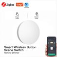 thumbnail image 2 of Tuya ZigBee Devices Button Scene Switch Intelligent Linkage Smart Switch Battery Powered Automation Work with Smart Life,1 x ZigBee Devices Button,White, 2 of 8