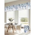 thumbnail image 6 of Blue Teal Eucalyptus Leaves Valances for Windows, Watercolor Weeping Botanical Light Filtering Kitchen Curtains, Rod Pocket Window Valance Curtains for Living Room Bedroom, 42" W x 18" L, 2 Panels, 6 of 9