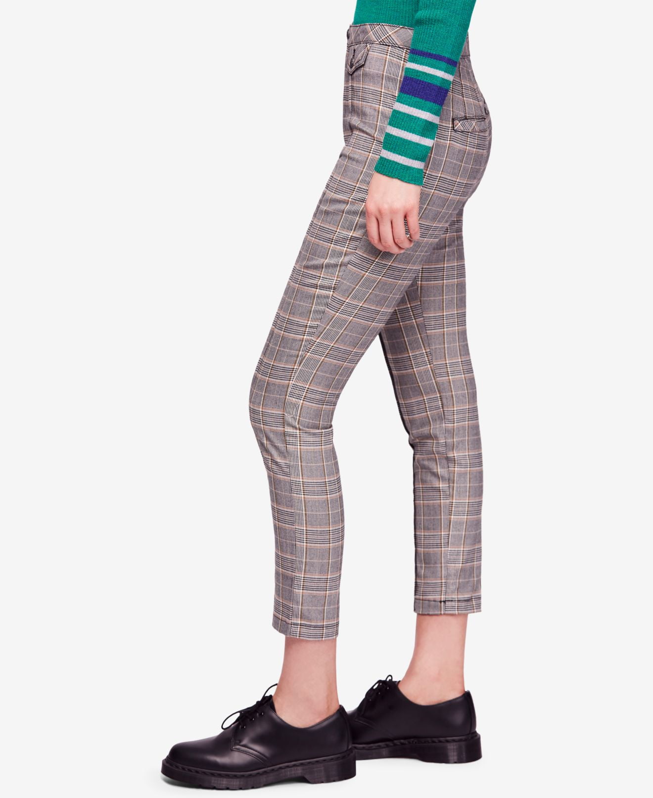 glen plaid skinny pants