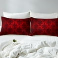 thumbnail image 5 of Gothic Bedding Sets Adults Black Damask Duvet Cover Set,Victorian Comforter Cover King Vintage Baroque Goth Bed Set Antique Black Floral Bohemian Decor,Red, 5 of 5