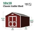 thumbnail image 3 of Little Cottage Co. 10x18 Classic Gable Shed, Outdoor Wood Storage Shed Do-It-Yourself Precut Kit, 3 of 13