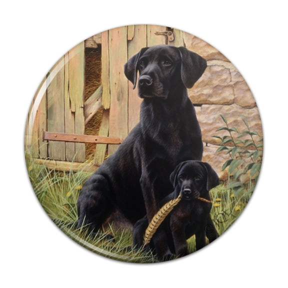 Black Labrador Retriever Dog Puppy Pinback Button Pin