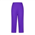 thumbnail image 6 of Mohiass Work Capris for Women Office Womens Petite Capris Women's Casual Pants & Capris Stretch Capri Pants for Women Purple M, 6 of 8