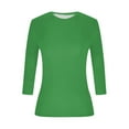 thumbnail image 7 of Besolor Going out Tops for Women Crewneck Long Sleeve Shirts Stretch Slim Fitting Comfy Basic Layer Top Tees, 7 of 7