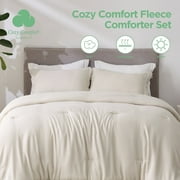 Cozy Comfort Beige Comforter Set Full, 3 Pieces Prewashed Bed Comforter for All Seasons, 1 Lightweight Comforter and 2 Pillowcases