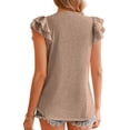 thumbnail image 3 of Birdeem Mode Femmes Été Col en V Uni Manches Courtes Aguichant Haut Blouse, 3 of 8