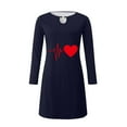 thumbnail image 3 of Qertyioot Cadeau de la Saint-Valentin! Robe Chandail Décontractée à Manches Longues et Col Rond avec Imprimé de la Saint-Valentin pour Femmes, 3 of 4
