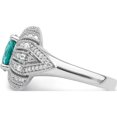 thumbnail image 4 of Sterling Silver Rhodium-Plated Clear And Teal Cz Vintage Style Ring (Size 8) Made In China qr7397-8, 4 of 5