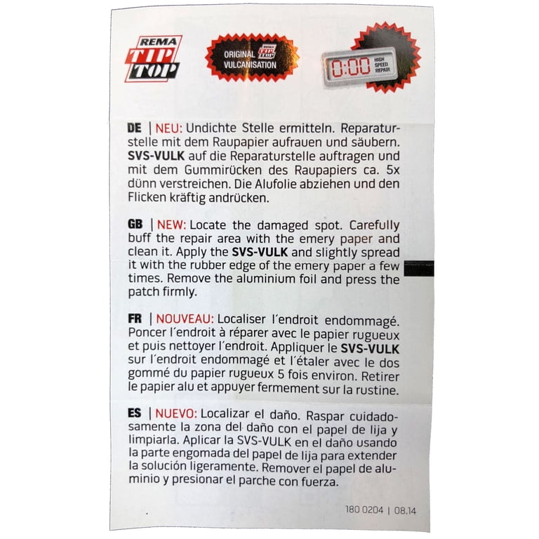 10 Kit Riparazione Camera D'Aria Bici REMA Touring TT02 – Toppe Grandi TT O2