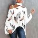 thumbnail image 1 of Puntoco, camisa informal para mujer, manga larga, cuello Halter, hombros descubiertos, blusa holgada con estampado de Polluer, tops Puntoco Puntoco-341, 1 of 5