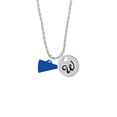 thumbnail image 2 of Delight Jewelry Acrylic 3/4" Royal Blue Megaphone Silvertone Script Initial Disc - W - Charm Necklace, 20"+3", 2 of 4