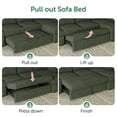 thumbnail image 4 of Marrber Modular Sectional Sleeper Sofa with Pull Out Bed, Corduroy Sectional Couch with Storage, U Shaped Couches for Living Room, Green, 4 of 10