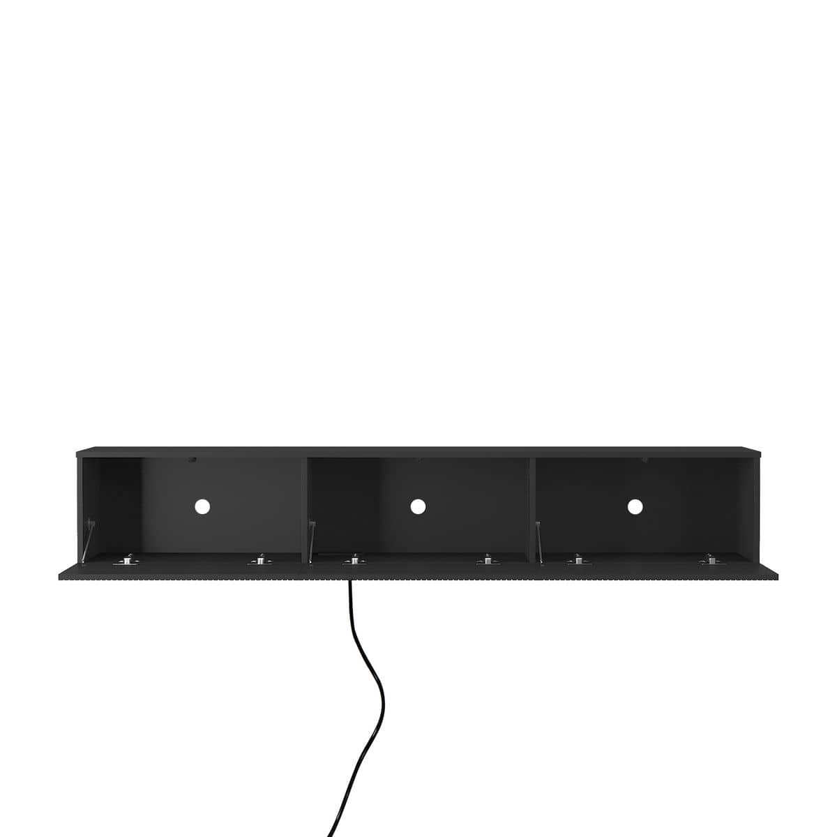 Kadyn TV Console Table, Entertainment Center,TV Stand,Floating TV Stand Wall Mounted with 16 Color LEDs,69" Modern Entertainment Center for 55 60 65" TV, Black