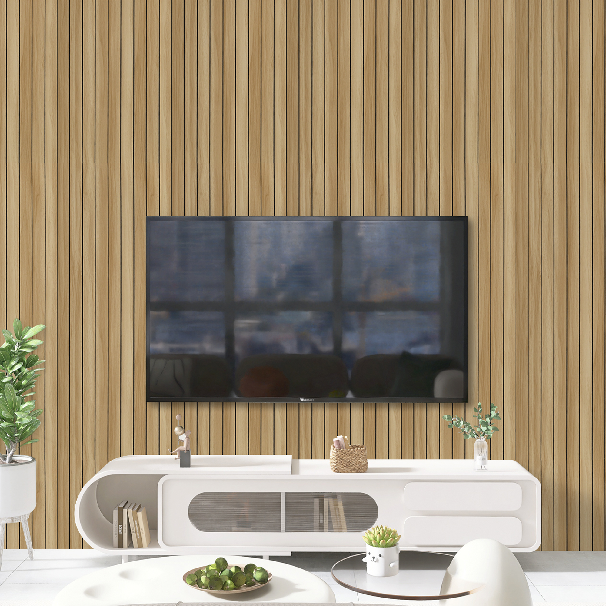 UMIGGEE 3D Slat Wall Panel 3D Fluted Textured Panel, 23.6" x 118", Walnut