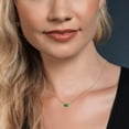 thumbnail image 4 of Gem Stone King 14K Yellow Gold Green Nano Emerald Necklace for Women | 1.50 Cttw | Gemstone May Birthstone | Oval 9X7MM | With 18 inch Chain, 4 of 6