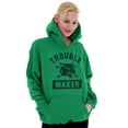 thumbnail image 4 of Trouble Maker Angry Wolf Gym Workout Unisex Plus Fleece Graphic Hoodie Brisco Brands 2X, 4 of 5