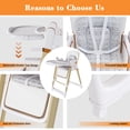 thumbnail image 5 of Convertible Baby High Chair Converts to Rocker, Foldable Infant Feeding Seat with 5 Point Harness, Silent Lock Wheels & Removable 2 Tier Easy Clean Tray for 6 Months to 3 Years, White, 5 of 8