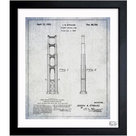 Oliver Gal Golden Gate Bridge 1932 Framed Blueprint Art Oliver Gal Golden Gate Bridge 1932 Framed Blueprint Art