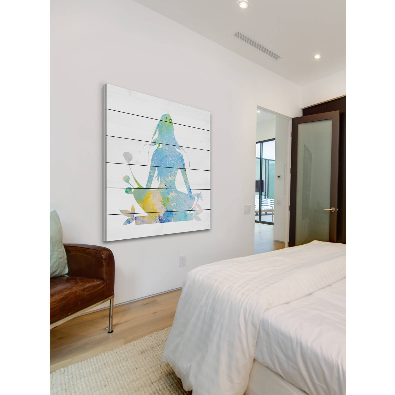 Marmont Hill "Blue Meditation" by Diana Alcala Painting Print on White Wood