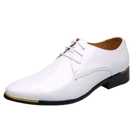 

nsendm Male Shoes Adult Men s Shoes Leather Style Classical Casual and Business Leather Men s leather shoes Non Slip Work Shoes for Men Leather White 13