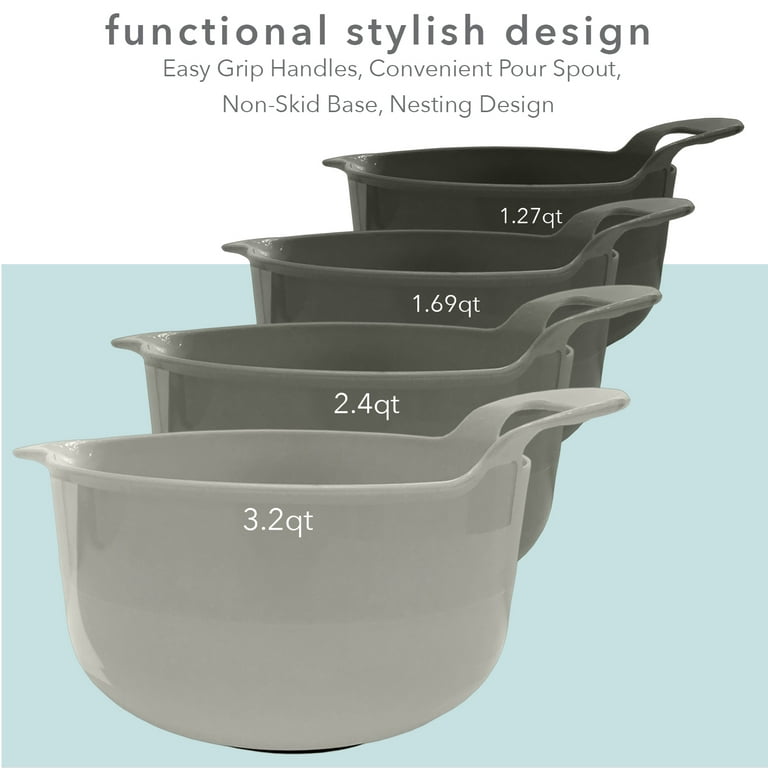 BoxedHome 8 Pack Classic Nesting Mixing Bowl Set with 4 Measuring Cups,  Mixing Bowls with Pour Spouts and Handles(Green)