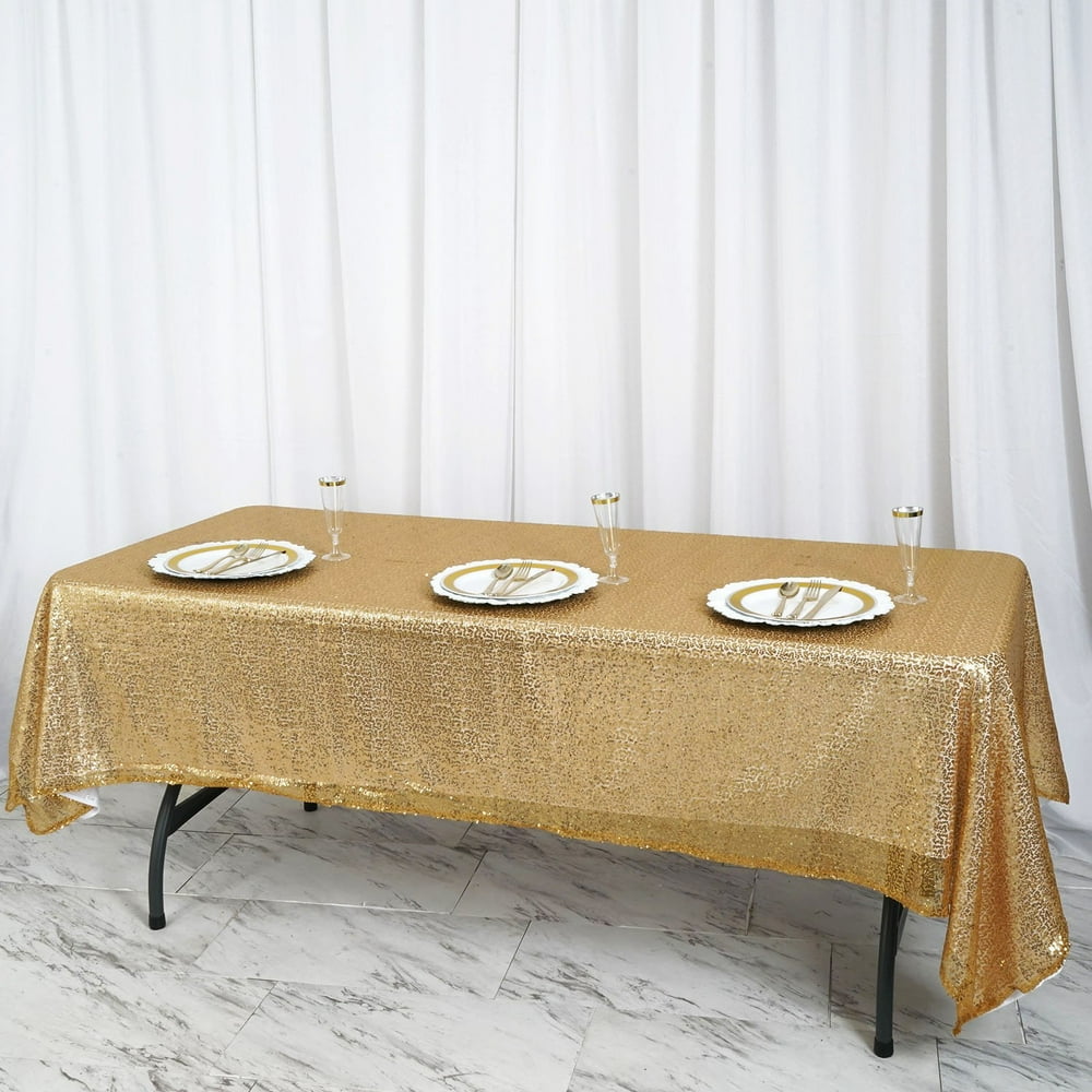 Efavormart LUXURY COLLECTION Duchess Sequin Rectangle Tablecloth 60" x