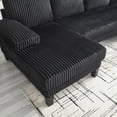 thumbnail image 4 of 114.2" U-Shaped Sectional Sofa with Double Chaise,Velvet Modern Modular Sofa Couch,4 Seat Oversized Sofa for Living Room,Apartment,Black, 4 of 8