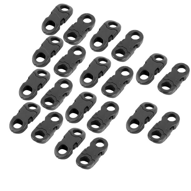 Cinturón de plástico con hebilla de liberación rápida ajustable, negro, 20 piezas