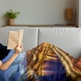 thumbnail image 3 of City Soft Flannel Fleece Throw Blanket, Porto Dom Luis Bridge at Night River Portuguese Coast Mediterranean View, Cozy Plush for Indoor and Outdoor Use, 60" x 80", Apricot Violet Blue, by Ambesonne, 3 of 5