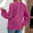 thumbnail image 4 of Pompotops Blouses d'Été Décontractées à Imprimé Floral pour Femmes, Col Rond, Manches Longues, Épaules Dénudées, en Liquidation, 4 of 7