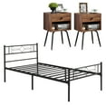thumbnail image 4 of VECELO 3-piece Bedroom Set, Twin Size Metal Bed Frame and Nightstands, 4 of 8