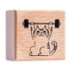 thumbnail image 1 of Sello de madera con forma de gato, tamaño pequeño, de 0,2 pulgadas, para manualidades y envíos por correo. Aptitud física, 1 of 9