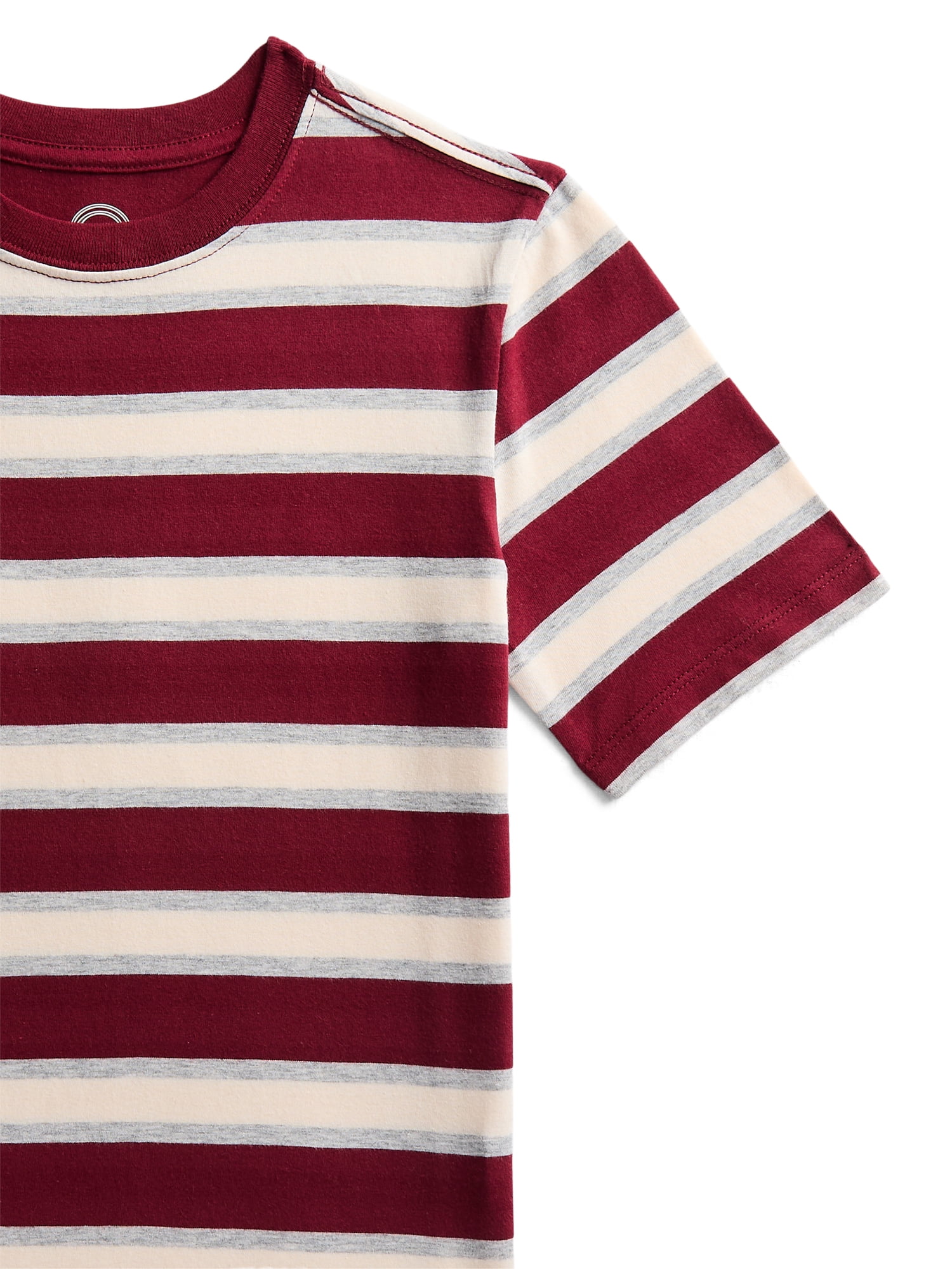 Wonder Nation Boys' Striped Tee with Short Sleeves, Sizes 4-18 & Husky